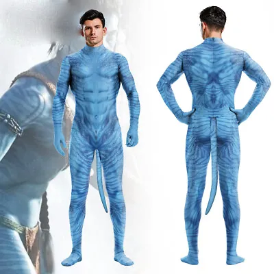 £25.08 • Buy Avatar 2 The Way Of Water Jack Sully Jumpsuit With Tail Cosplay Adult Bodysuit