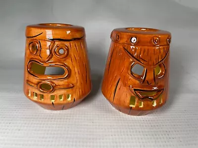 New Votives Set Of 2 Tiki Mask Tealight Holders Patio Party Tropical Polynesian • $6.79