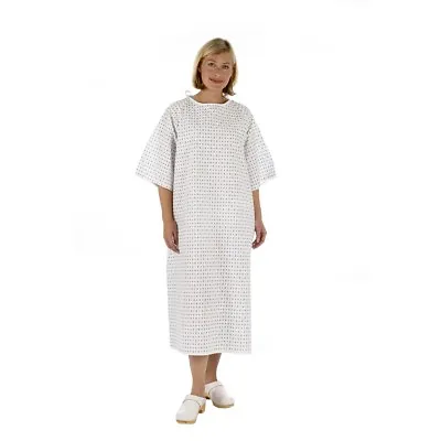 £6.99 • Buy Unisex NHS Wrap Over White Hospital Patient Gown, Reusable Night Dress UK Stock