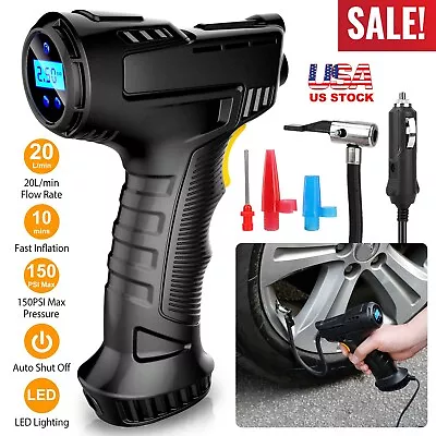 $24.49 • Buy Car Air Tire Pump Inflator Compressor LED Digital Electric Portable 150PSI 12V