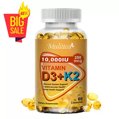 Vitamin K2 (MK7) With D3 10000 IU Supplement BioPerine Capsules Immune Health • $11.96