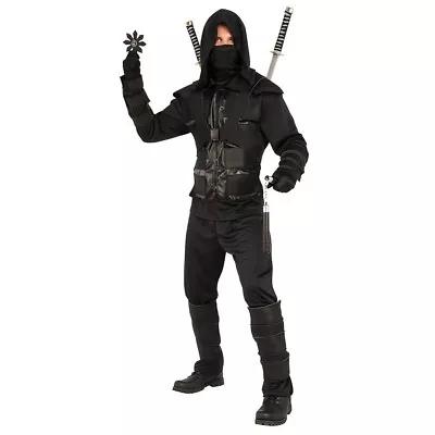 Dark Ninja Costume Japanese Warrior Dress Up Halloween Outfit Adult Size XL • $57