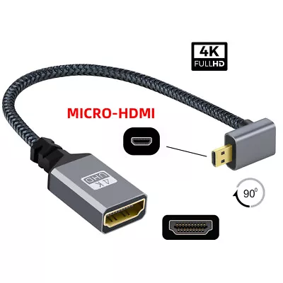 Micro HDMI 1.4 Male To HDMI Female 4K Extension Cable For DV MP4 Camera Laptop • $8.99