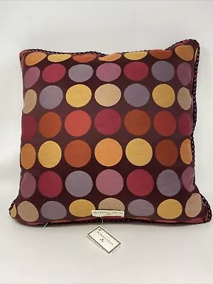 Mackenzie Childs Square Multicolored Polka Dot 16 Inch Square Accent Pillow NWT • $50