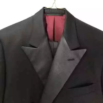 Black Red Giuseppe Grella New York Rare Vintage Tuxedo Suit Bespoke 38R Classic • $149