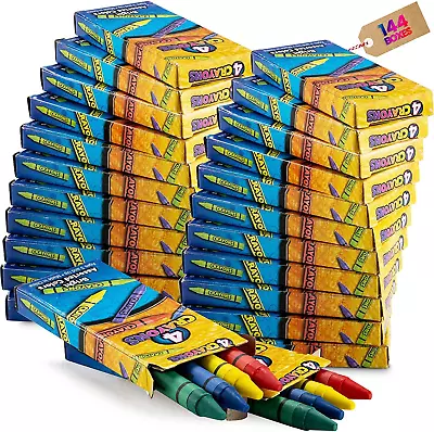 Bulk Crayons - 576 Crayons! Case Of 144 4-Packs Premium Color Crayons For Ki... • $37.99
