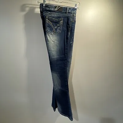 Vanity Blue Jeans Dakota Skinny Size 31X31 Stretch Dark Wash Distressed • $29.95