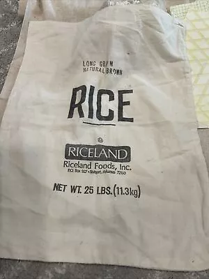 Vintage Rice Bag Long Grain Rice Sack 25 Lbs Rice Storage • $3.50