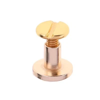 £6.08 • Buy 20pcs Brass Round Head Stud Screwback Leather Craft Bag Chicago Screw Nail Rivet
