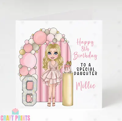 Personalised Girls Birthday Card 7th 8th 9th 10th 13th Daughter Granddaughter • £2.99