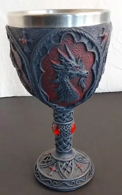 Dragon Gothic Medieval Chalice Wine Goblet 7.5  With Stainless Steel Cup Insert • $12