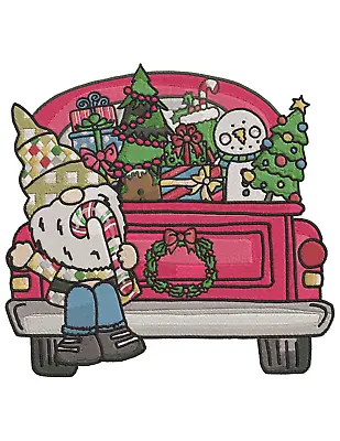 CHRISTMAS GNOME ON TRUCK Embroidery Machine Design Pattern PES • $3.95