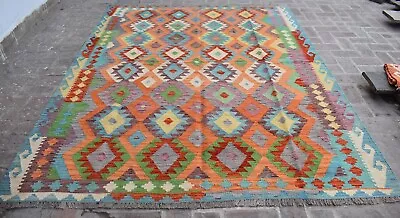 7 X 9 Handmade Afghan Tribal Khotrang Wool Area Kilim Rug Persian Area Rug • $399