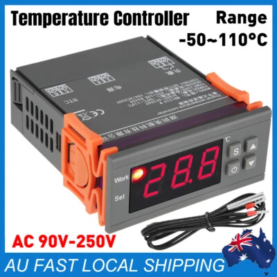 $15.88 • Buy 220-240V 10A Temperature Controller Control Temp Thermostat Switch & Sensor AU