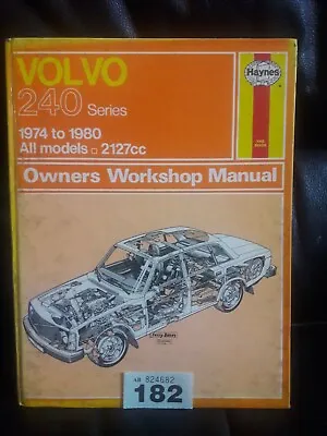 VOLVO 240 1974 - 80 HAYNES WORKSHOP MANUAL No270 • $6.16