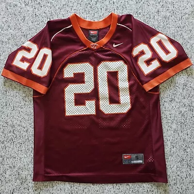 Vtg Virginia Tech Hokies Jersey Youth Small Maroon #20 Nike Team Football Kids • $19.99