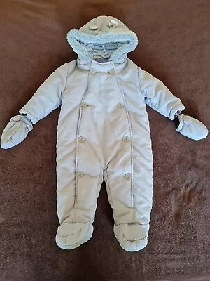  Unisex Snowsuit Pram Suit All In One Winter Coat Size 9-12 MonthsSuper Con • £2