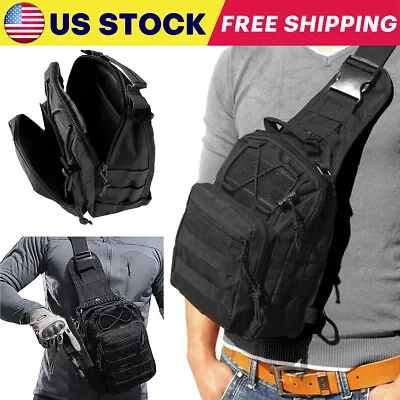 Men Backpack Tactical Sling Bag Chest Shoulder Fanny Pack Cross Body Pouch Sport • $10.99