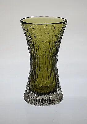 £85 • Buy Whitefriars Pat No 9836 Textured Sage Hourglass Vase Geoffrey Baxter