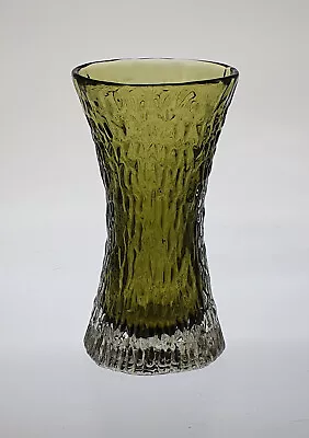 £85 • Buy Whitefriars Pat No 9836 Textured Sage Hourglass Vase Geoffrey Baxter