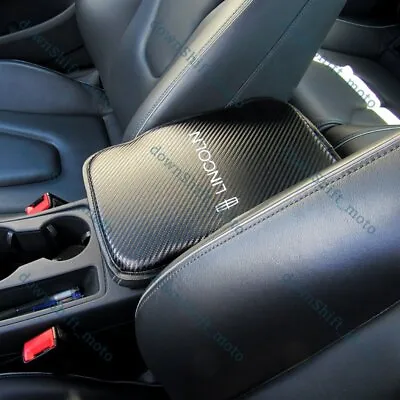 LINCOLN Carbon Fiber Car Center Console Armrest Cushion Mat Pad Cover UNIVERSAL • $13.62