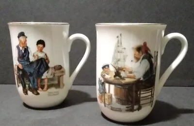 2 VTG Norman Rockwell Coffee Cups Mugs Authentic Museum Collectible Art • $8.49