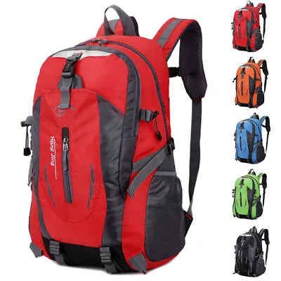 40L Camping Backpack Waterproof Mens Women Travel Hiking Rucksack Bag Outdoor UK • £15.99