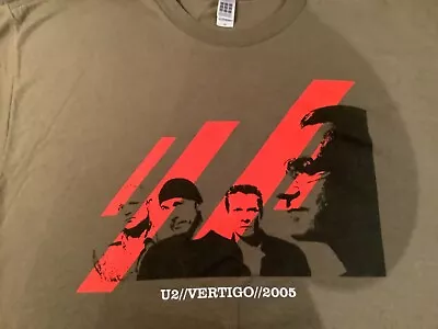 U2 Vertigo 2005 Olive Green Men’s Xl Tshirt New Concert Tour New • $24