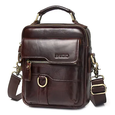 BIAGIO Men Messenger Shoulder Bag Genuine Leather Crossbody Travel Work Handbag • £20.99