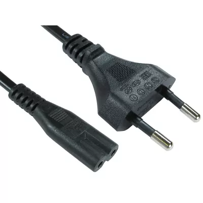 £3.99 • Buy 3m Long Euro EU European Plug Figure Of 8 C7 2 Pin AC Mains Power Cable Lead