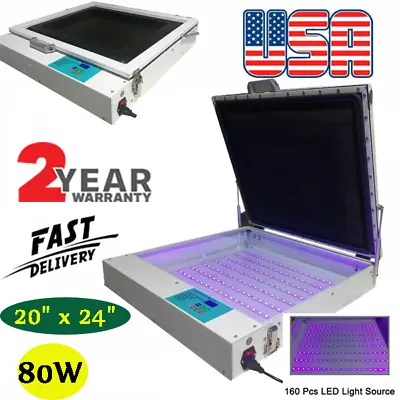 US 110V 20  X 24  Vacuum LED UV Exposure Unit 80W Precise Screen Printing • $526.05