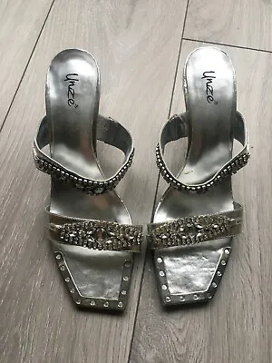 Diamante Heeled Sandals / Mules Size 6 • £7