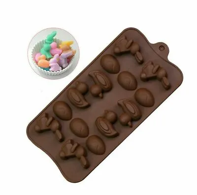 £4.19 • Buy Easter Eggs Duck Silicone Chocolate Mould Ice Cube Bake Soap Wax Candle BPA 