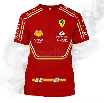 Official 2024 Ferrari Carlos Sainz F1 T-shirt Replica Size L • £22.50