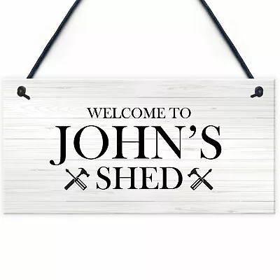 Shed Signs Personalised Hanging Outdoor Man Cave Sign Garden Shed Sign Gift • £4.99