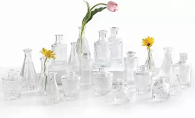 Small Glass Bud Stem Vase Bottle Flowers Not Included- Wedding Home Style Choice • £5.50