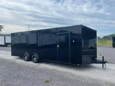 NEW 8.5X24 V-NOSE ENCLOSED CAR HAULER TRAILER TORSION AXLES 8.5 X 24 RACE READY • $10995