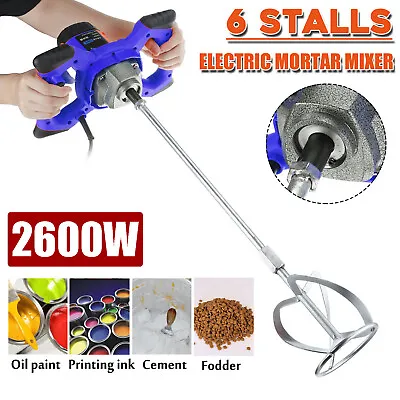 £36.50 • Buy 2600W Electric Plaster Paddle Mixer Drill Mortar Cement Paint Stirrer Whisk 240V