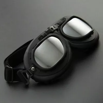 Retro Pilot Aviator Flying Goggles Vintage Motorcycle Racer Cruiser Old School • $10.86