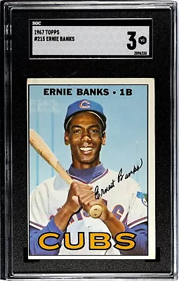 SGC 3 1967 Topps Vintage Baseball #215 Ernie Banks HOF Chicago Cubs No Reserve • $11.50