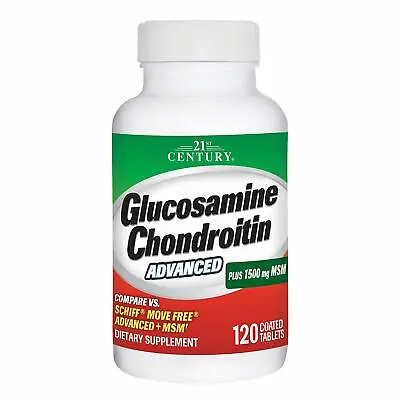 21st Century Glucosamine Chondroitin 1500MSM-Schiff Move Free Advanced MSM-120ct • $17.95