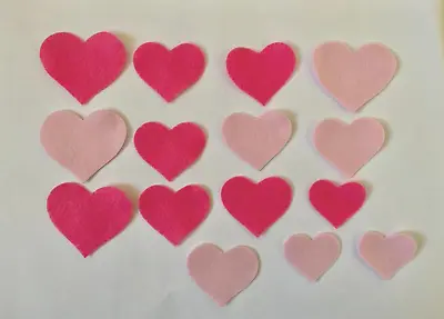 Felt HEARTS Shapes X15 Pinks Card Making Embellishments Die Cuts Love Wedding • £3