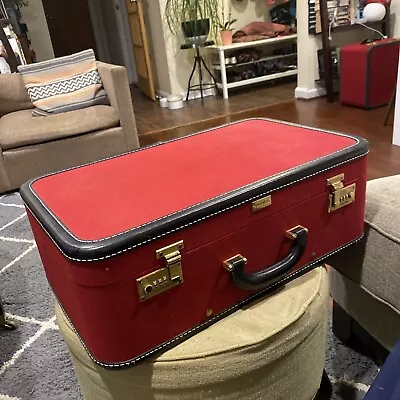 T. Anthony Ltd. Vintage Hard Suitcase Luggage Red 21 1/4”  12 1/2” 7 1/2” • $90
