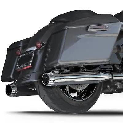 RC Components 4  Slip On Chrome Mufflers Harley 1995-2016 Touring RCX102C-09C • $479
