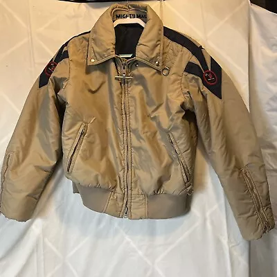 Vtg Mighty Mac Jacket Puffer Ski Flight 80s USA Bomber Patch Hood * Read* • $39.99