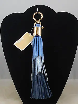 Michael Kors KEY CHARMS French Blue Leather Tassel Handbag Charm Key Fob $78 • $59.99