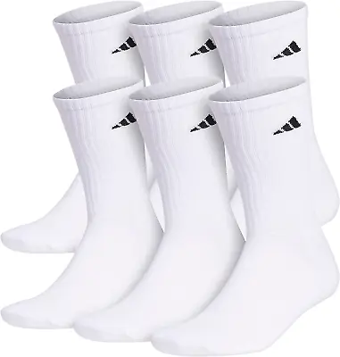 Adidas Men's Athletic Cushioned Crew Socks Arch Compression Secure Fit (6-Pair) • $24.41