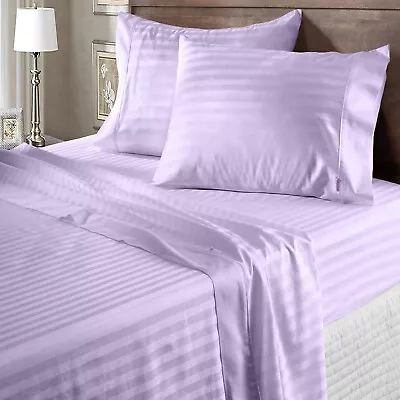 Egyptian Cotton Extra Deep Pocket Marvelous Bedding Lavender Stripes Select Item • $88.34