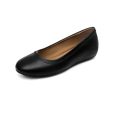 Women Slip On Flat Shoes Low Wedge Round Toe Comfortable Ballet Flat Shoes • $12.99