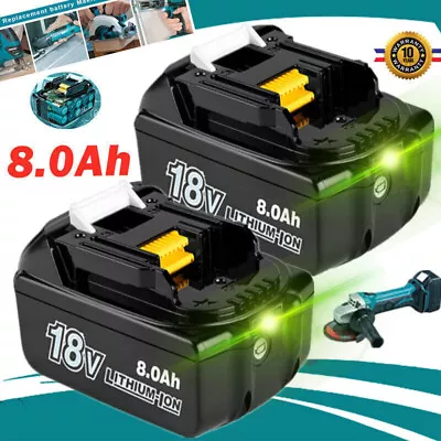 2X For Makita 18V Battery 8.0Ah LXT Li-Ion BL1830 BL1850 BL1860 BL1840 Cordless • £40.98